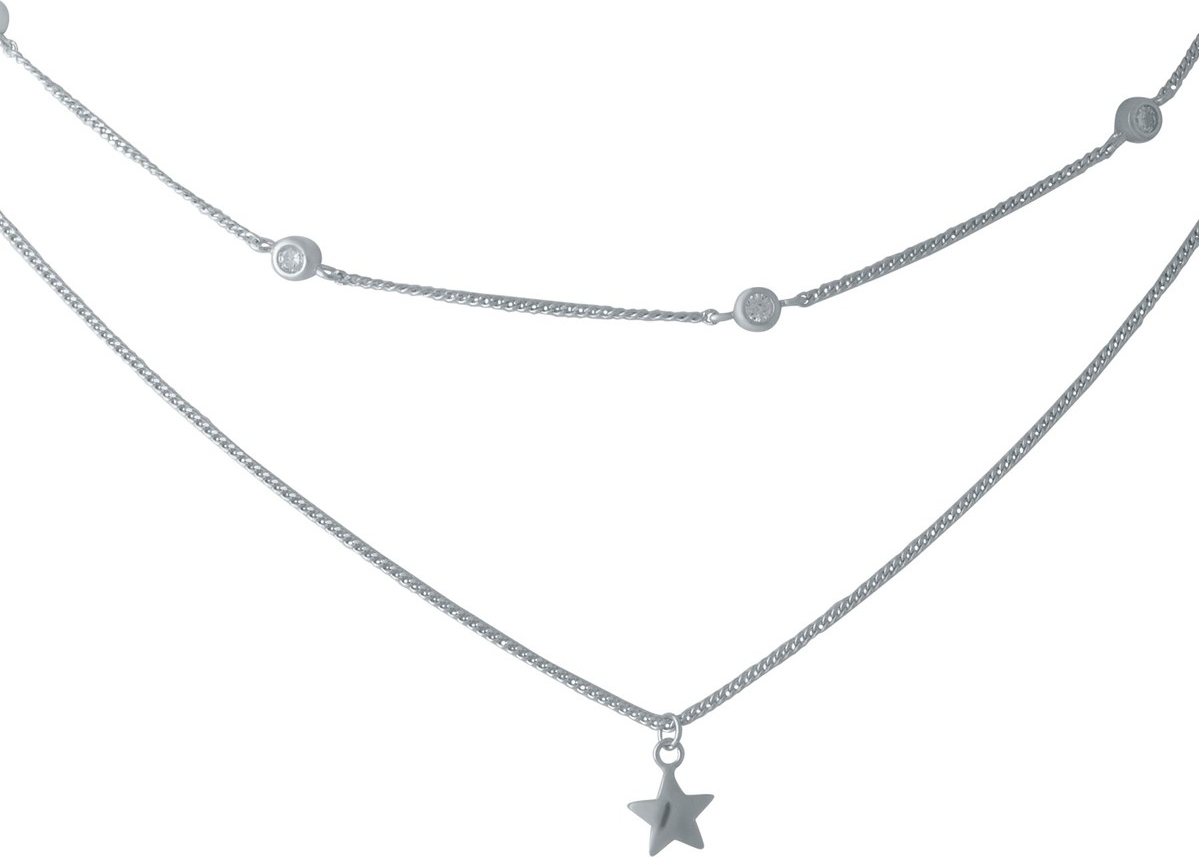 

Серебряное колье SilverBreeze с фианитами 1993828 400450 размер, 400-450мм размер