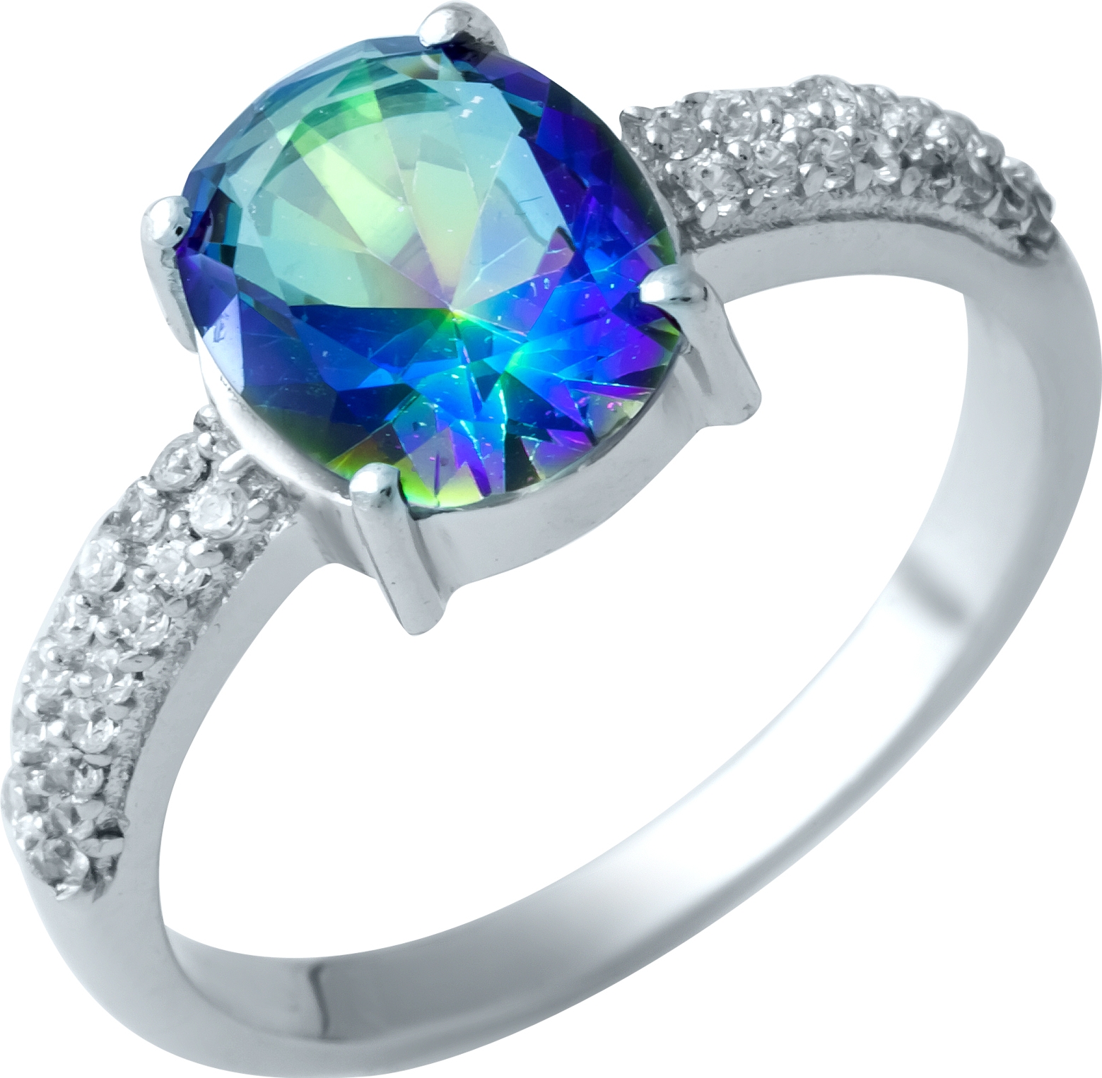 

Серебряное кольцо SilverBreeze с натуральным мистик топазом 2.277ct 1913178 19 размер, 19 размер