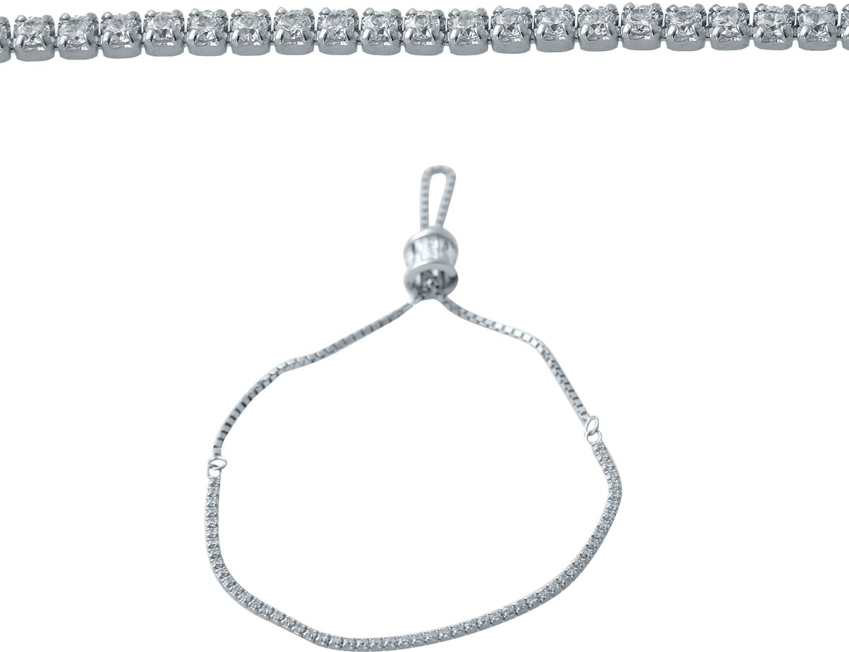 

Серебряный браслет SilverBreeze с фианитами 2038283 adjustable размер, adjustable размер