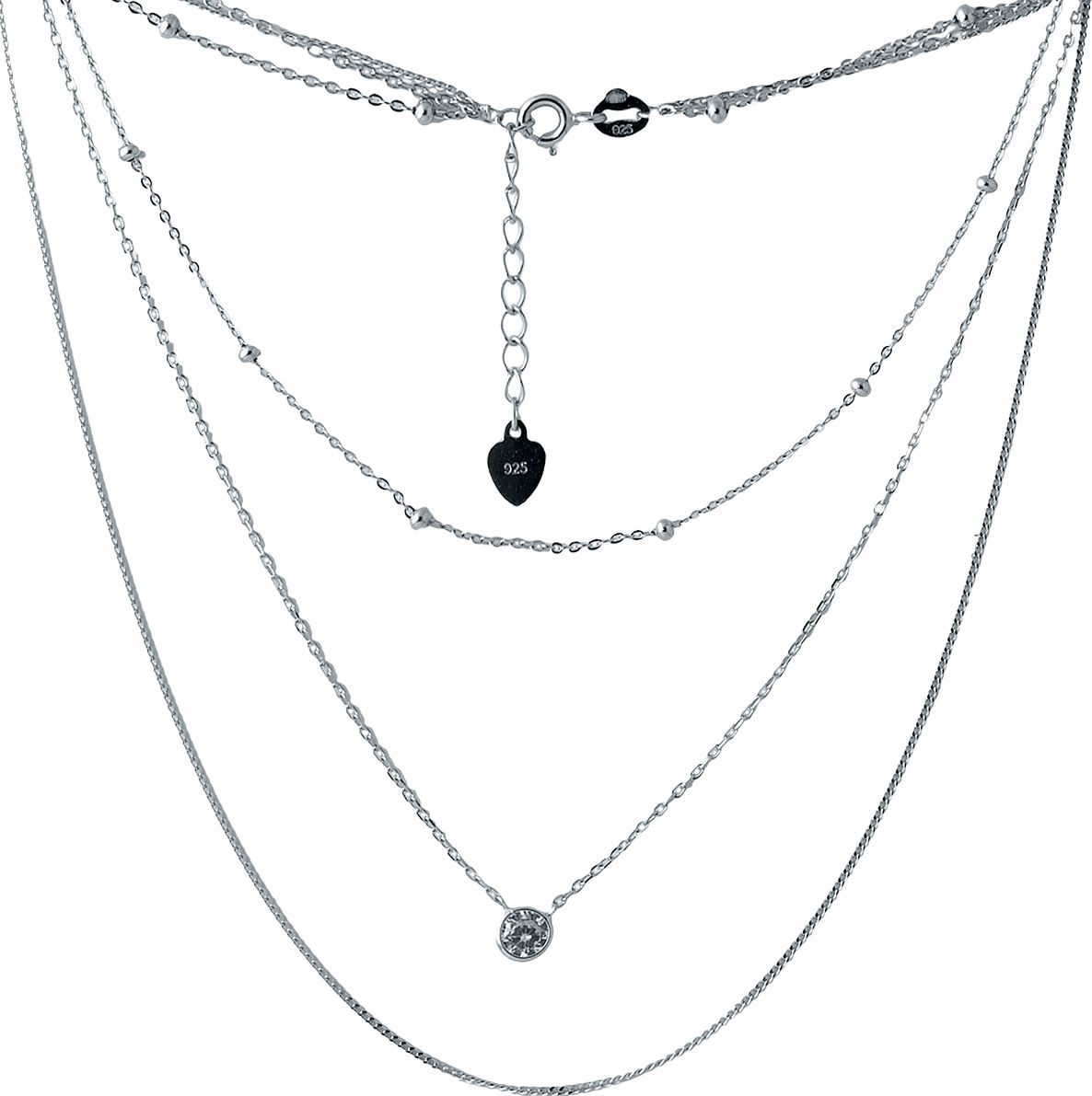 

Серебряное колье SilverBreeze с фианитами 2005780 400430 размер, 400-430мм размер