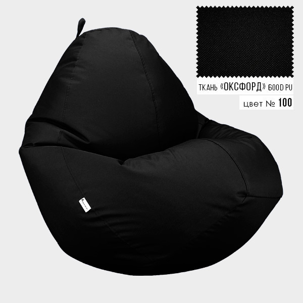 

Бескаркасное кресло мешок груша Овал Hifriend XL 85x105 Черный (Оксфорд 600D PU)