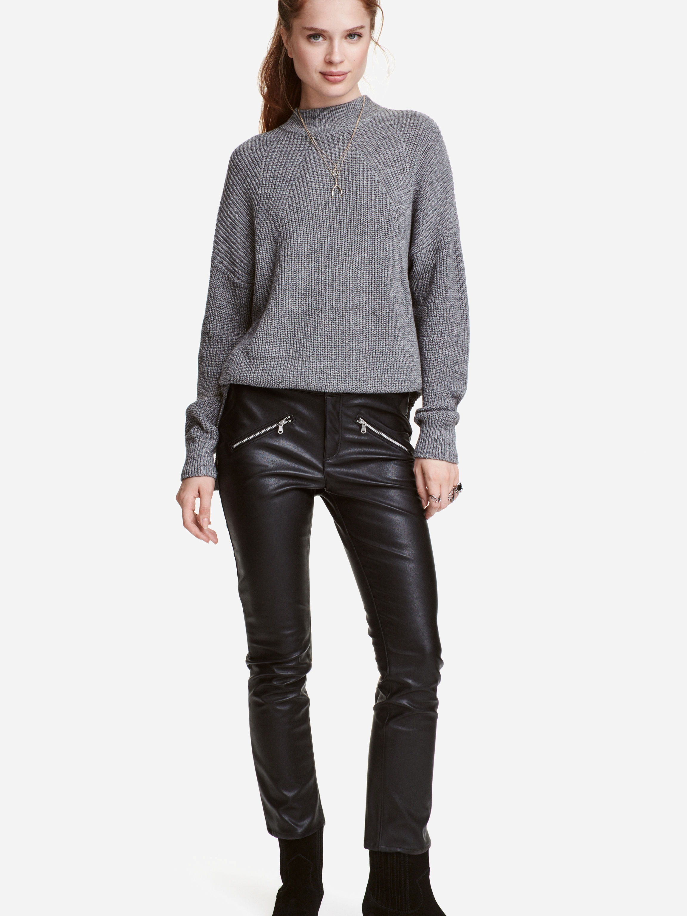 

Брюки из искусственной кожи H&M XAZ048213JWDO 40 Черные