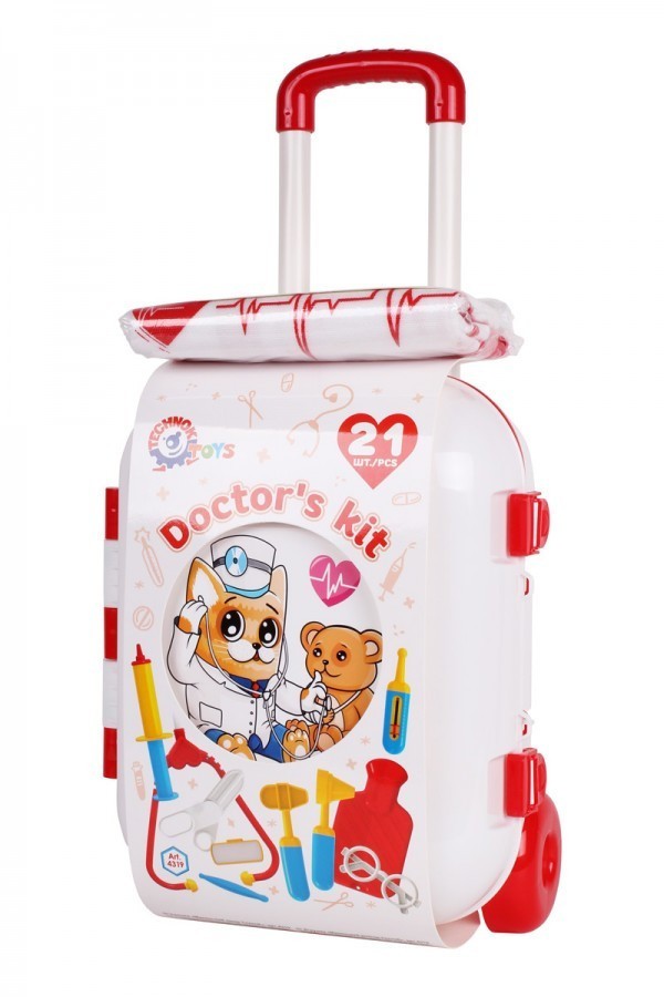 

Детский тематический набор доктора в чемодане на колесах ТехноК Doctor's kit Маленький доктор, 21 предмет (4319)