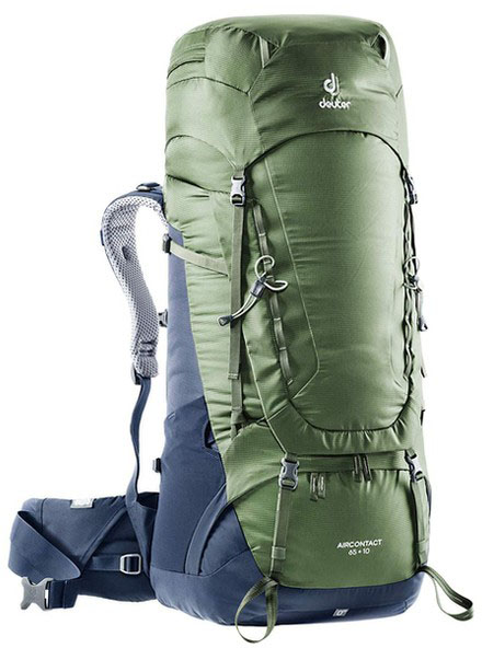 

Рюкзак Deuter, Aircontact 65 + 10 цвет 2325 khaki-navy