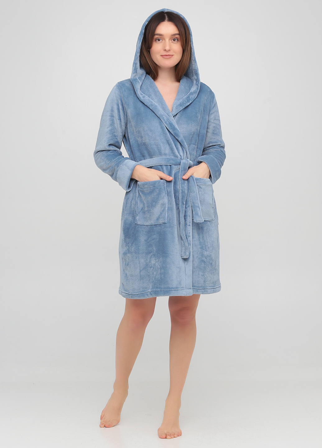 

Халат SWAM ADELLE (з капюшоном однотонний)  блакитний, Халат SWAM ADELLE (з капюшоном однотонний) S блакитний