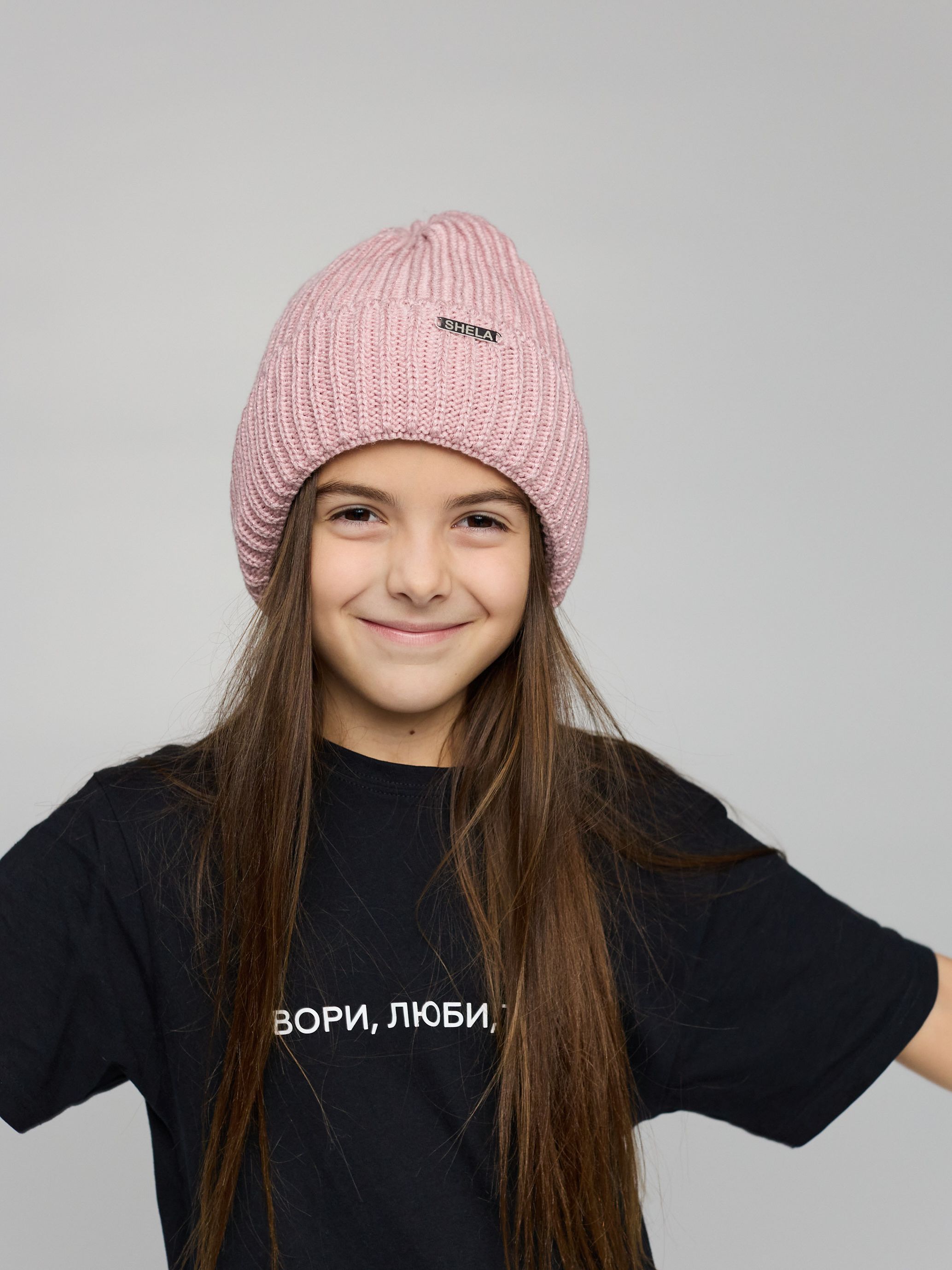 

Зимняя шапка Sample Shela 2 50-54 см Темная пудра