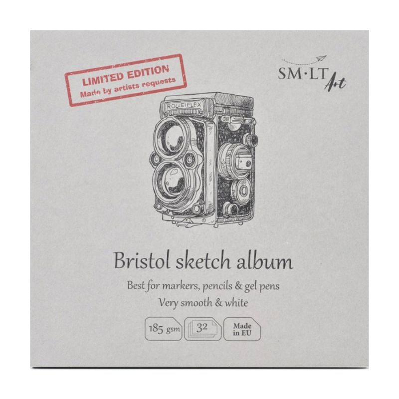 

Альбом SMILTAINIS для ескізів Білий Гладка фактура AUTHENTIC Bristol 14,8*14,8 см, 185/м2, 32 аркуша FB-32(185)