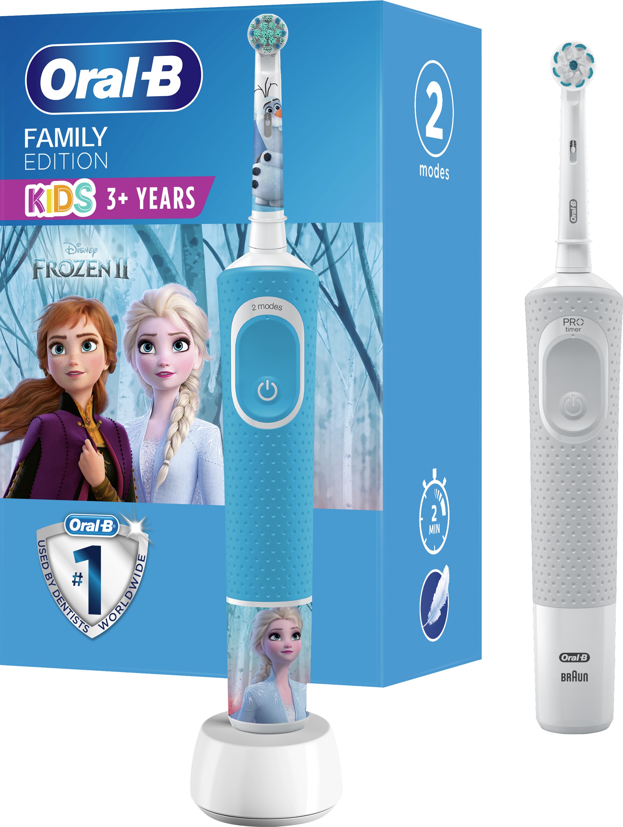 

Набор электрических зубных щеток ORAL-B BRAUN Family Edition, 2 шт: Vitality & Kids Холодное Сердце 2