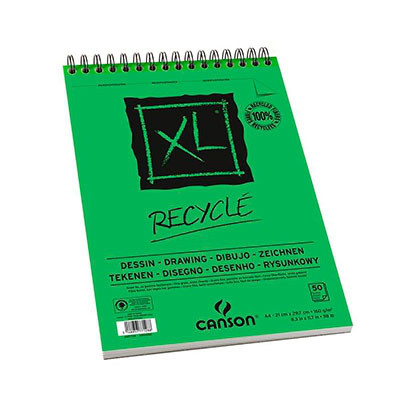 

Альбом для графіки і малюнка Canson Recycle XL, А4, 50л, 160г, на спіралі, 0777-128