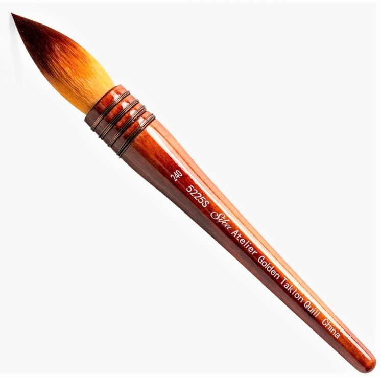 

Кисть SILVER BRUSH ATELIER GOLDEN TAKLON QUILL SERIES 5225S ROUND № 240 BS5225S240