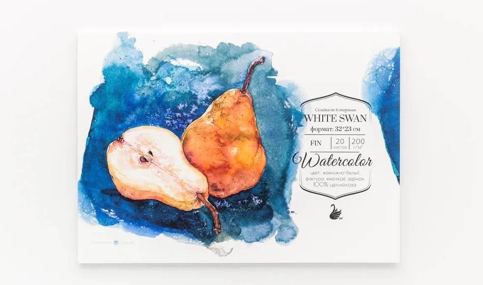 

Склейка для Акварелі Малевичъ White Swan,Fin, 32*23 см, 200 г/м, 20л, целюлоза, перлинно-білий, 401439