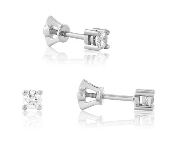 

Серьги-пусеты с камнем SWAROVSKI Zirconia "Чувство", белое золото, С4009/1GSW