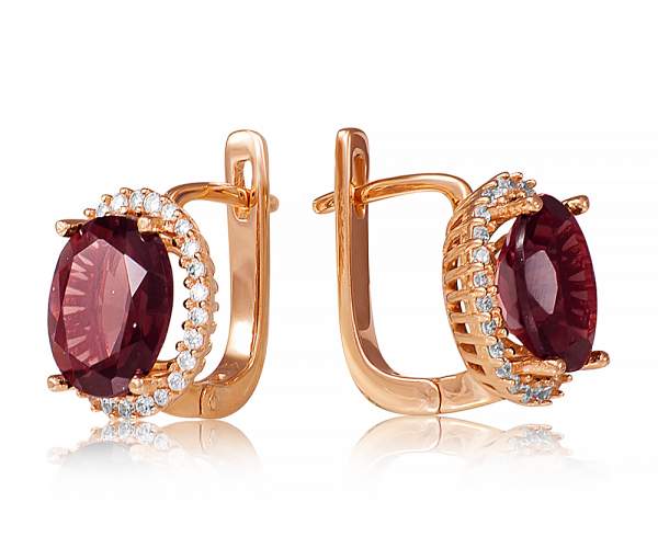 

Серьги золотые с английской застежкой с гранатом "Мария", С4099ГРАНАТ