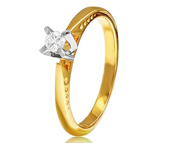 

Кольцо из желтого золота с бриллиантом "Радужное", КД7532/2, 16.5 размер