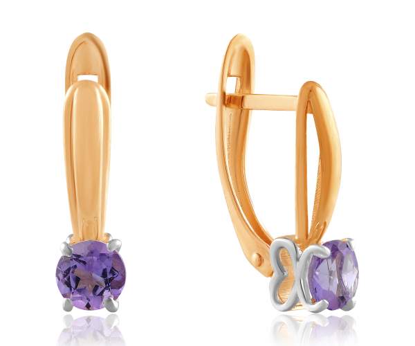 

Серьги из комбинированного золота с аметистами "Дилия", С4210АМЕТИСТ