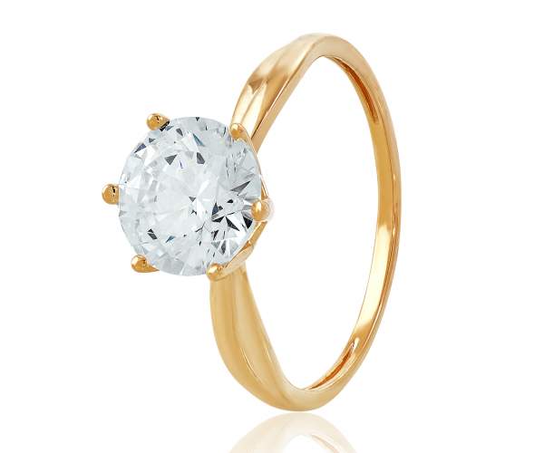 

Золото кольцо с камнем SWAROVSKI Zirconia "Дания", КД4154SW, 18 размер