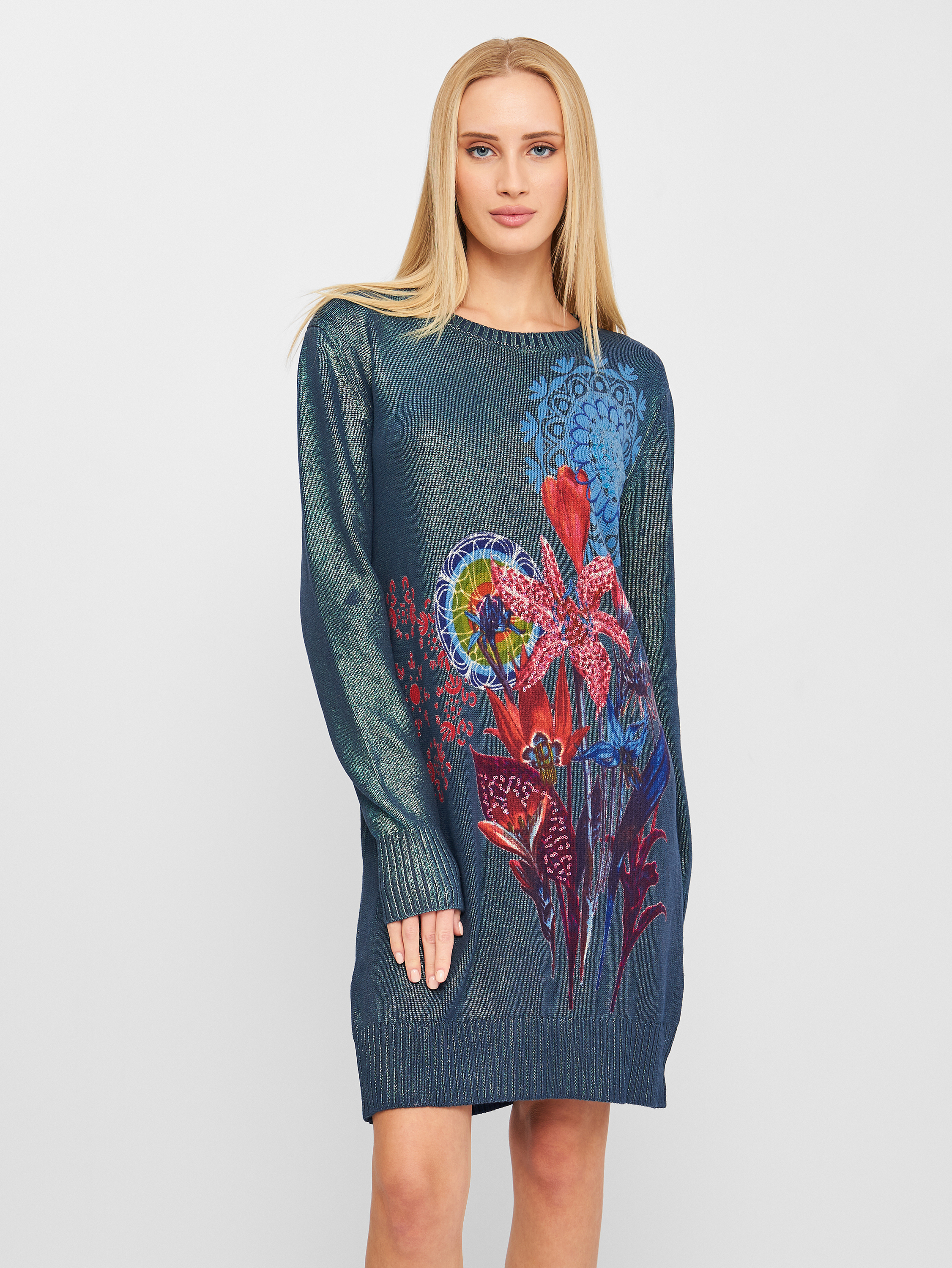 

Платье Desigual 18WWJFXP-5000 M Морская волна