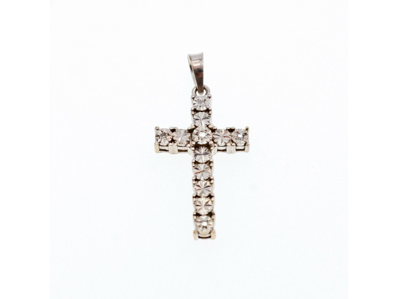 

Серебряный крестик 925 проба с бриллиантами Натуральный Sky Jewelry 002341
