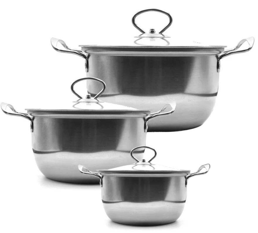 

Набор кастрюль UNIQUE UN-5071 6 предметов silver