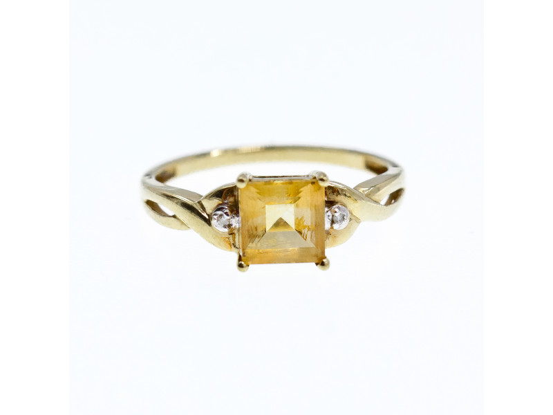 

Золотое кольцо с желтым турмалином и бриллиантами Натуральный Sky Jewelry 002667