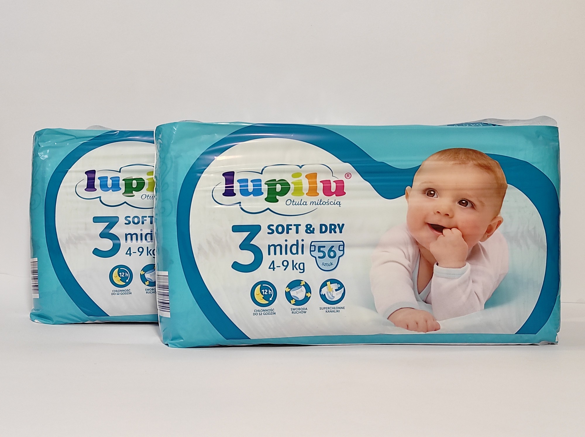 

Підгузники Lupilu soft & dry розмір 3.Вага 6-10 кг. 112 шт