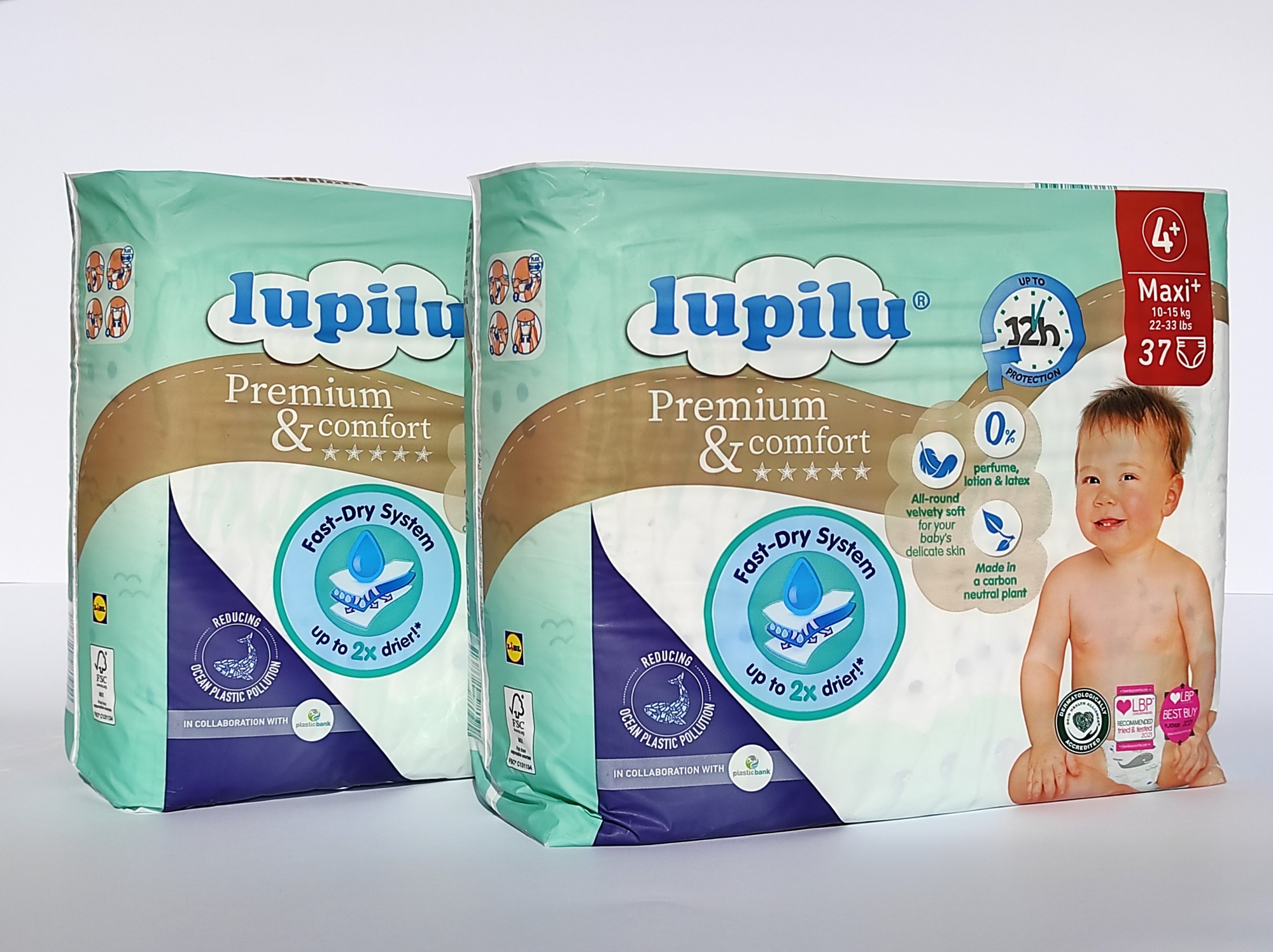 

Підгузники Lupilu premium comfort розмір 4+.Вага 10-15 кг. 74 шт.