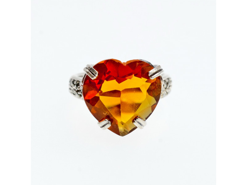 

Серебряное кольцо с гелиодором и марказитом Сердце Натуральный Sky Jewelry 003212