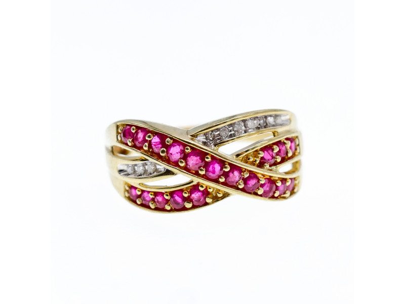 

Золотое кольцо с рубинами и сапфирами Обаяние Натуральный Sky Jewelry 002670