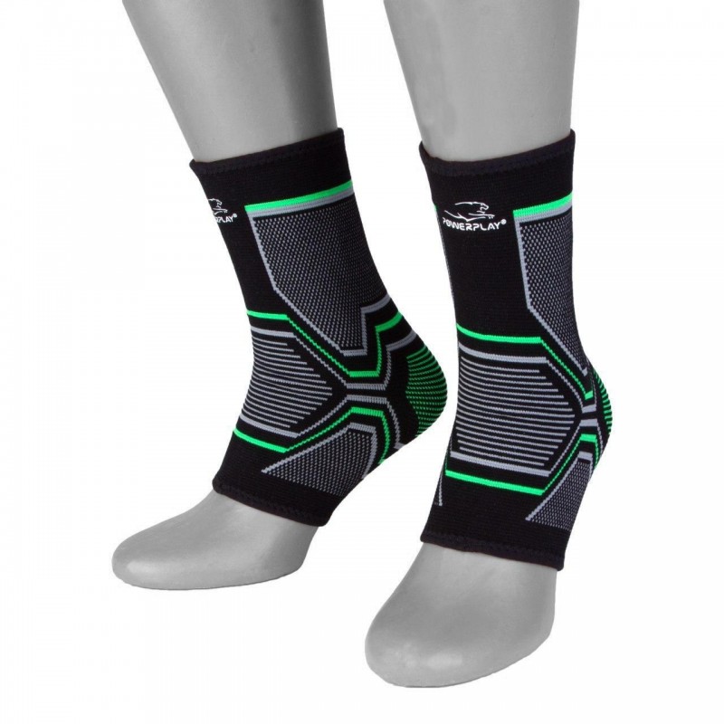 

Бандаж на голеностоп эластичный PowerPlay S/M черный (пара), код: PP_4100_S/M_Black