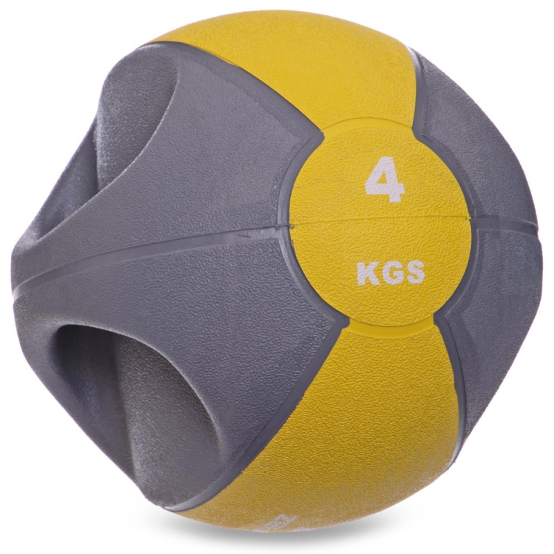 

Мяч медицинский медбол Modern с двумя рукоятками 4 кг, код: FI-2619-4-S52