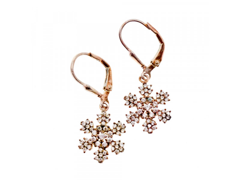 

Серебряные Серьги 925 пробы с фианитами Снежинка Sky Jewelry 002250