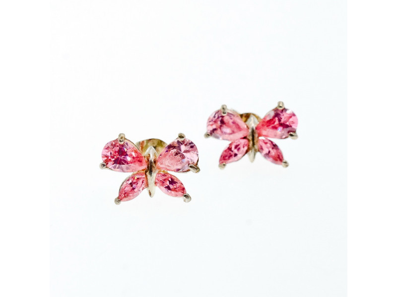 

Серебряные серьги *Бабочка* с розовыми Фианитами Sky Jewelry 001828