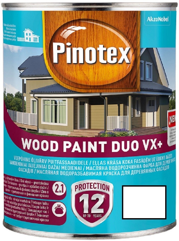 

Масляная краска на водной основе PINOTEX WOOD PAINT DUO VX+ BW белая 1 л.