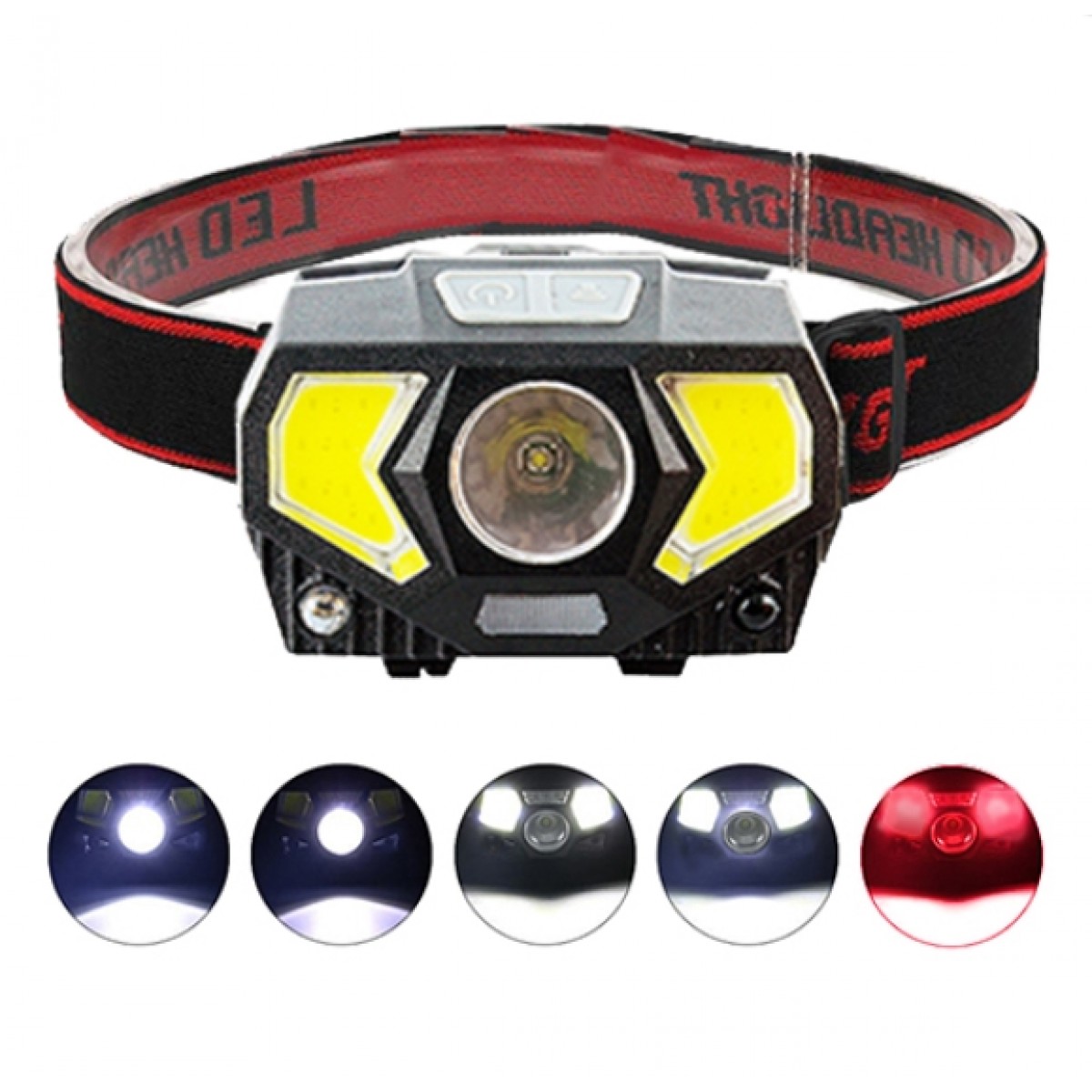 

Налобный фонарь W-7707 XPE-COB(red)+ 1LED(blue)