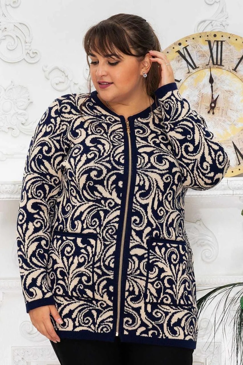 

Fashions • Женскии кардиган Вензеля Fashions 50-54 бежевый (851/853-аш)