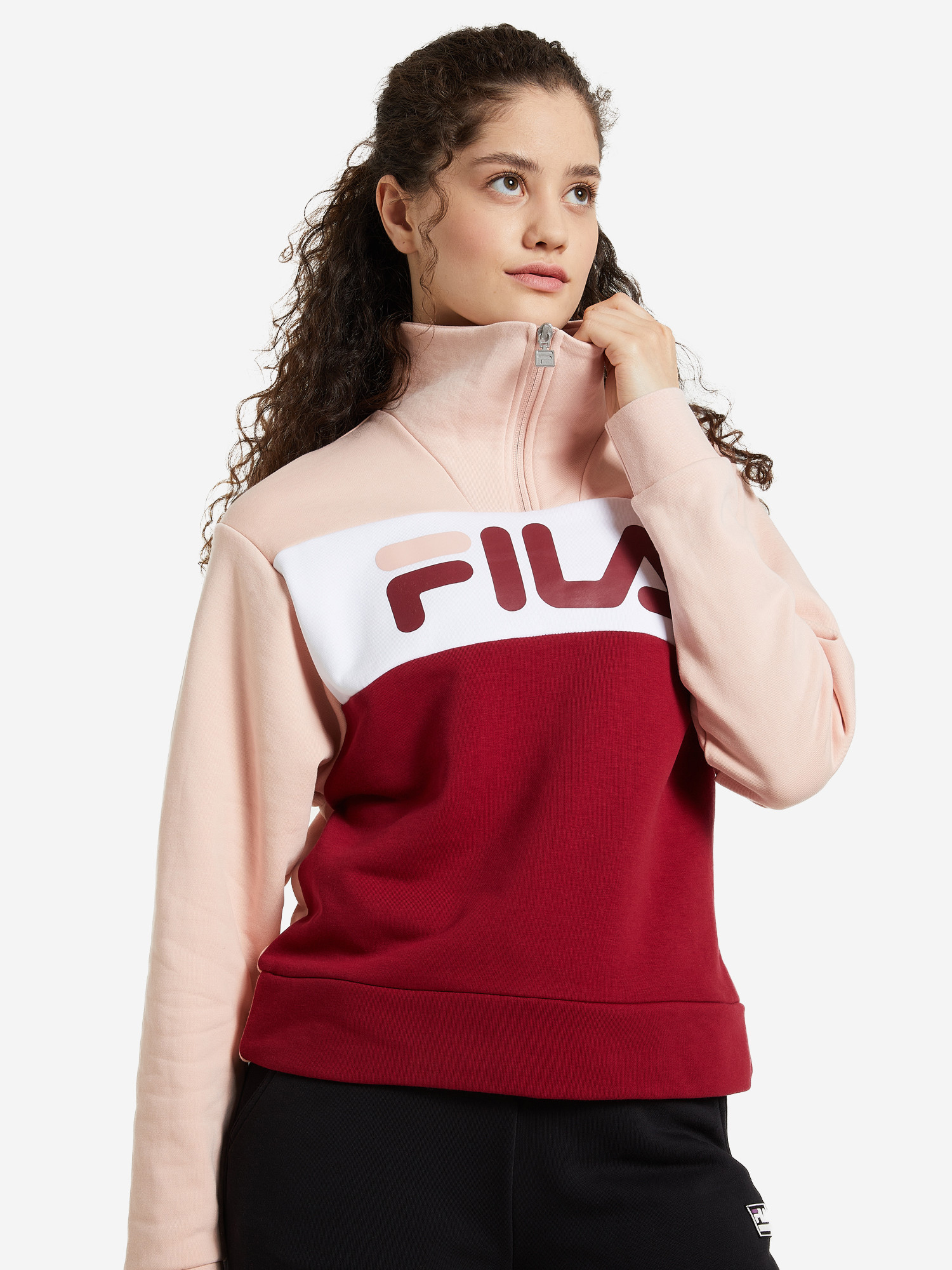 

Толстовка Fila 110585-HK - Красная с розовым, Толстовка Fila 110585-HK 46-48 Красная с розовым