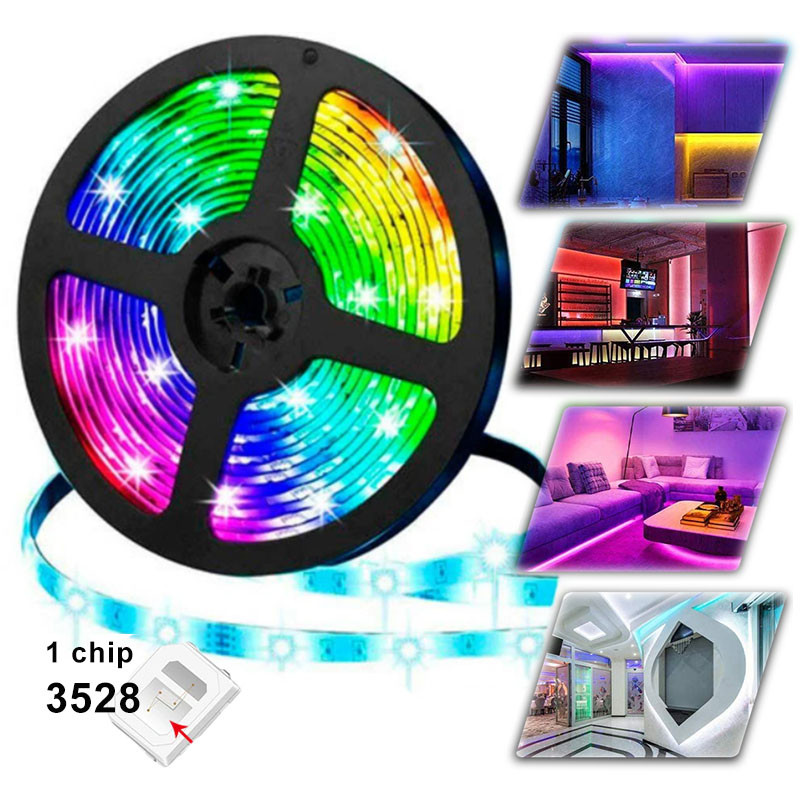 

Світлодіодна стрічка LED strip 3528 5м з пультом мультикольорова (1049)