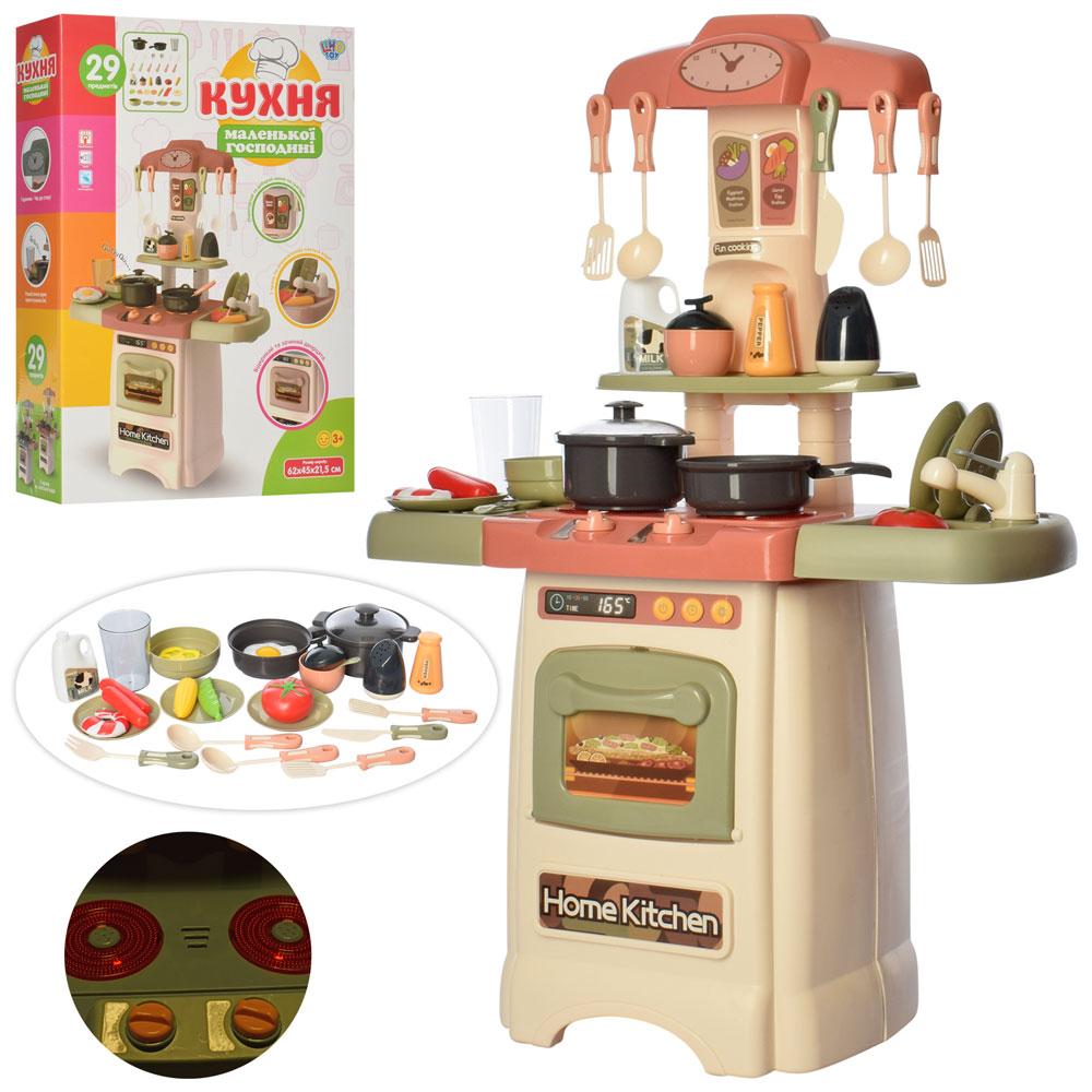 

Детская игрушечная кухня 889-198 духовка, плита ,посуда, мойка 29 предмета-звук и свет эффекты