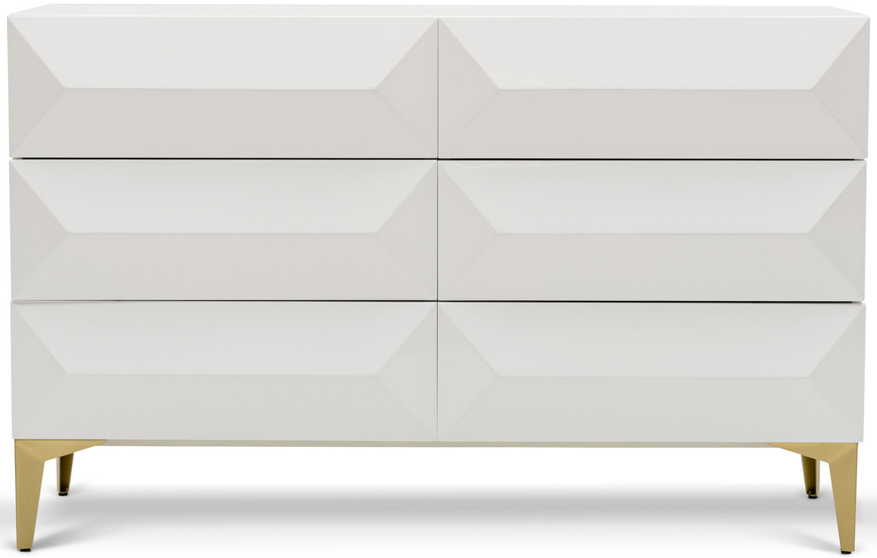 

Комод белый 6 ящиков Sierra white laquered Carveli