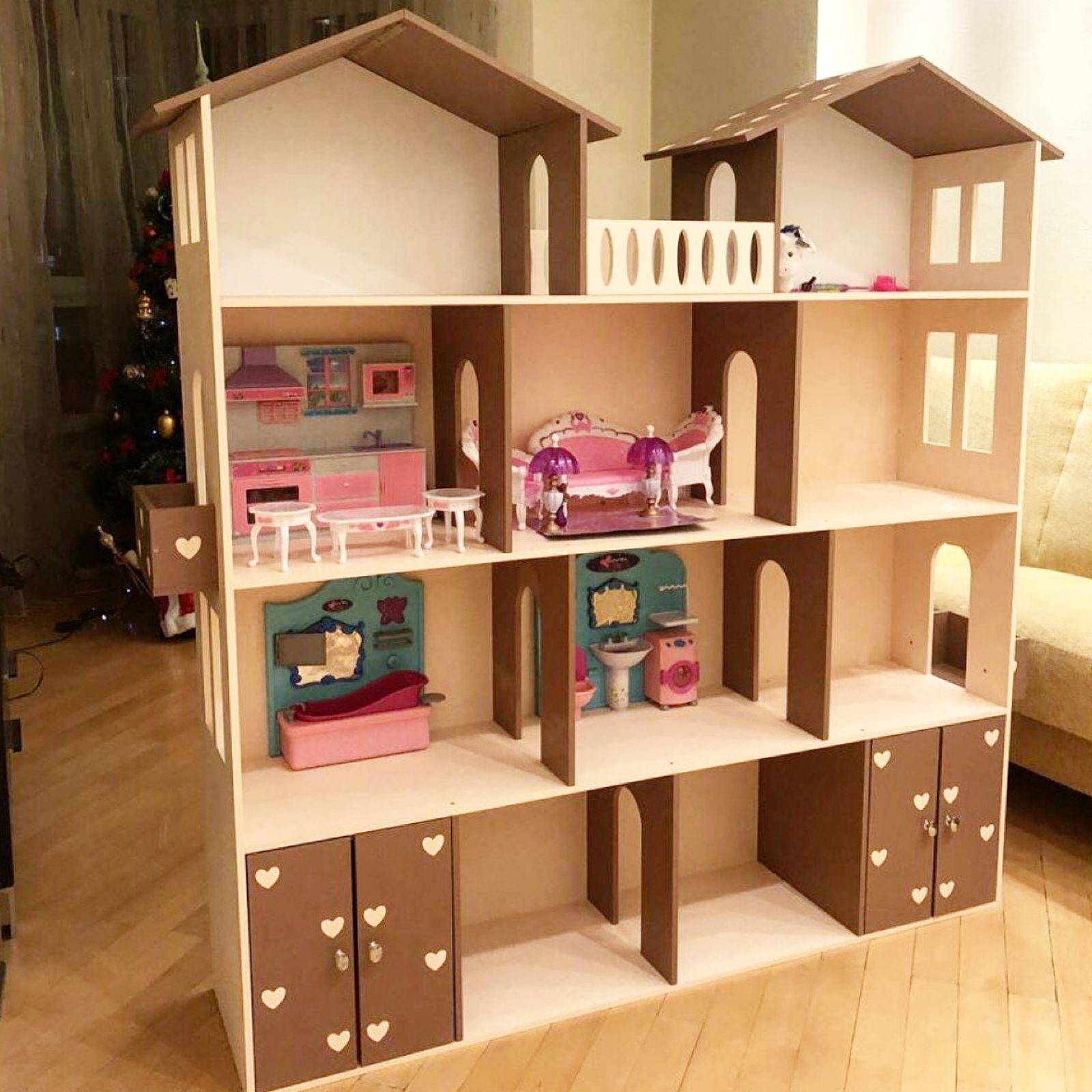 

Кукольный Домик KiddyRoom 4 этажа Коричневый