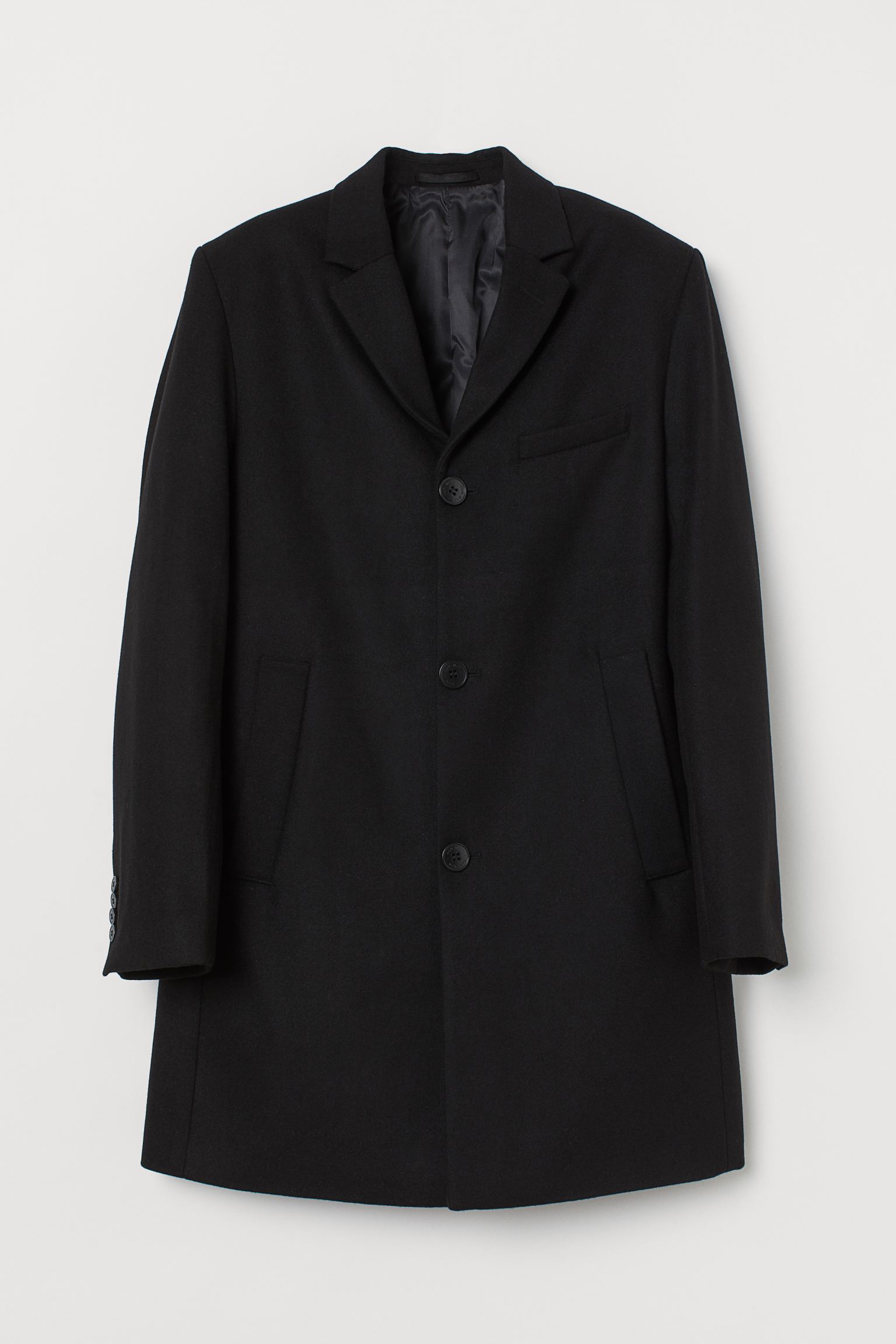 

Пальто H&M  черный 18107883010, Пальто H&M 44 черный 18107883010