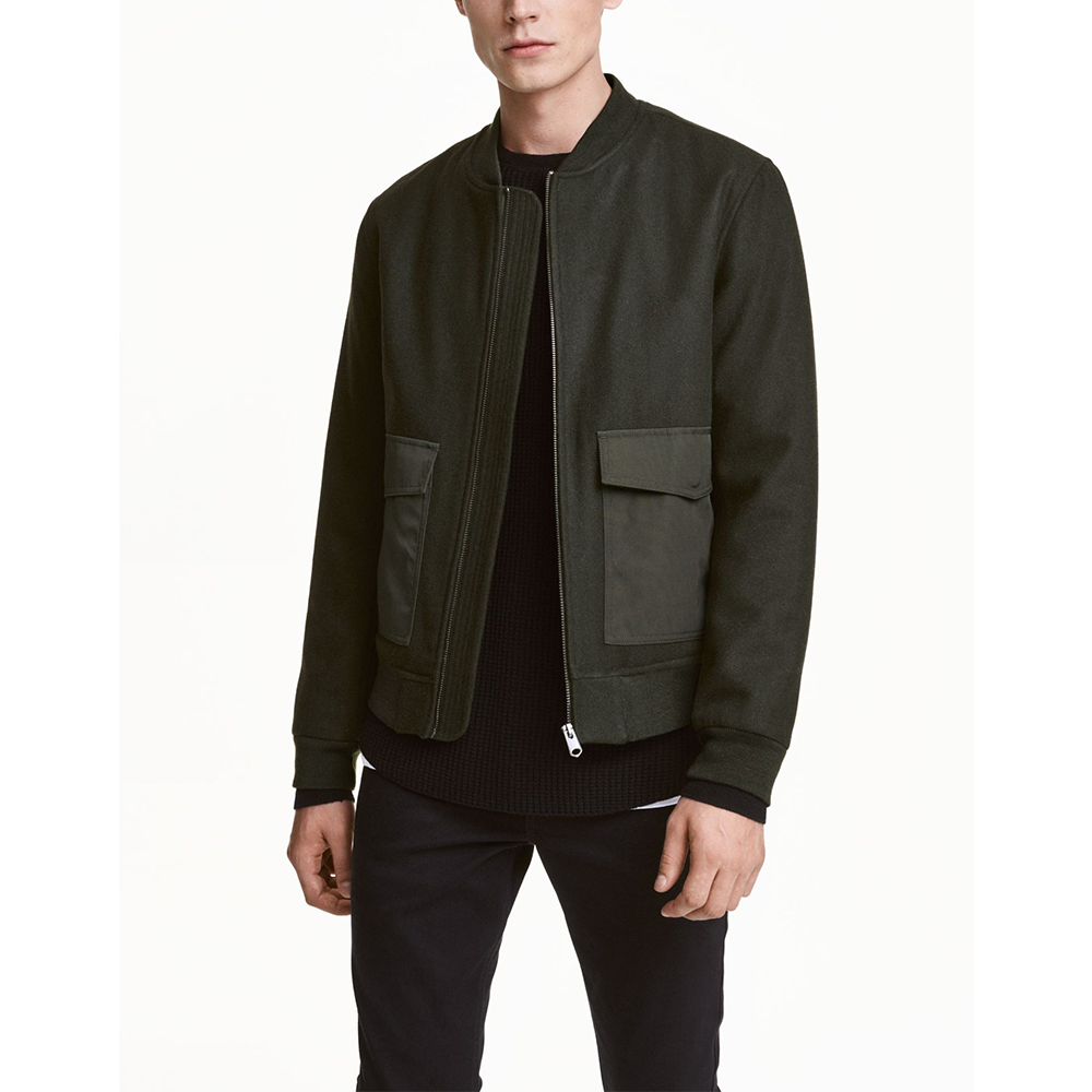 

Бомбер из смесовой шерсти H&M 46