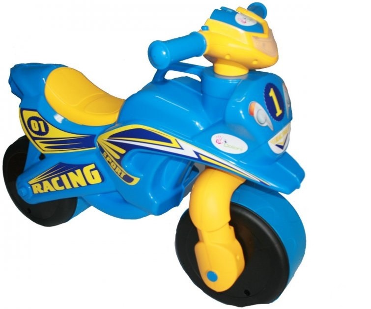 

Толокар-мотобайк Doloni Полиция 0139 Желтый/Голубой музыкальный с прорезинеными ручками