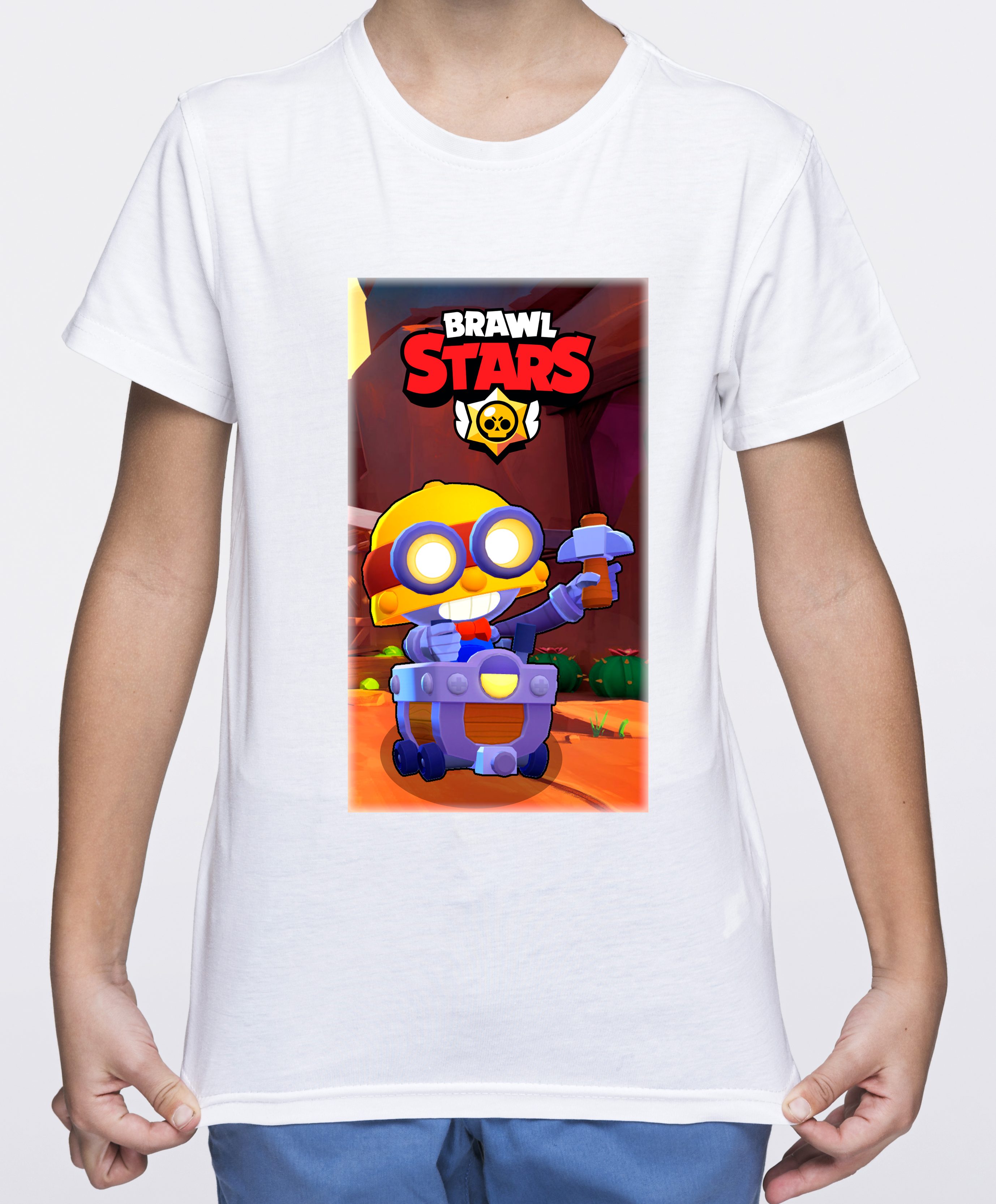 

Футболка хлопковая Fruit of the Loom Brawl Stars Белая 164 см BR164