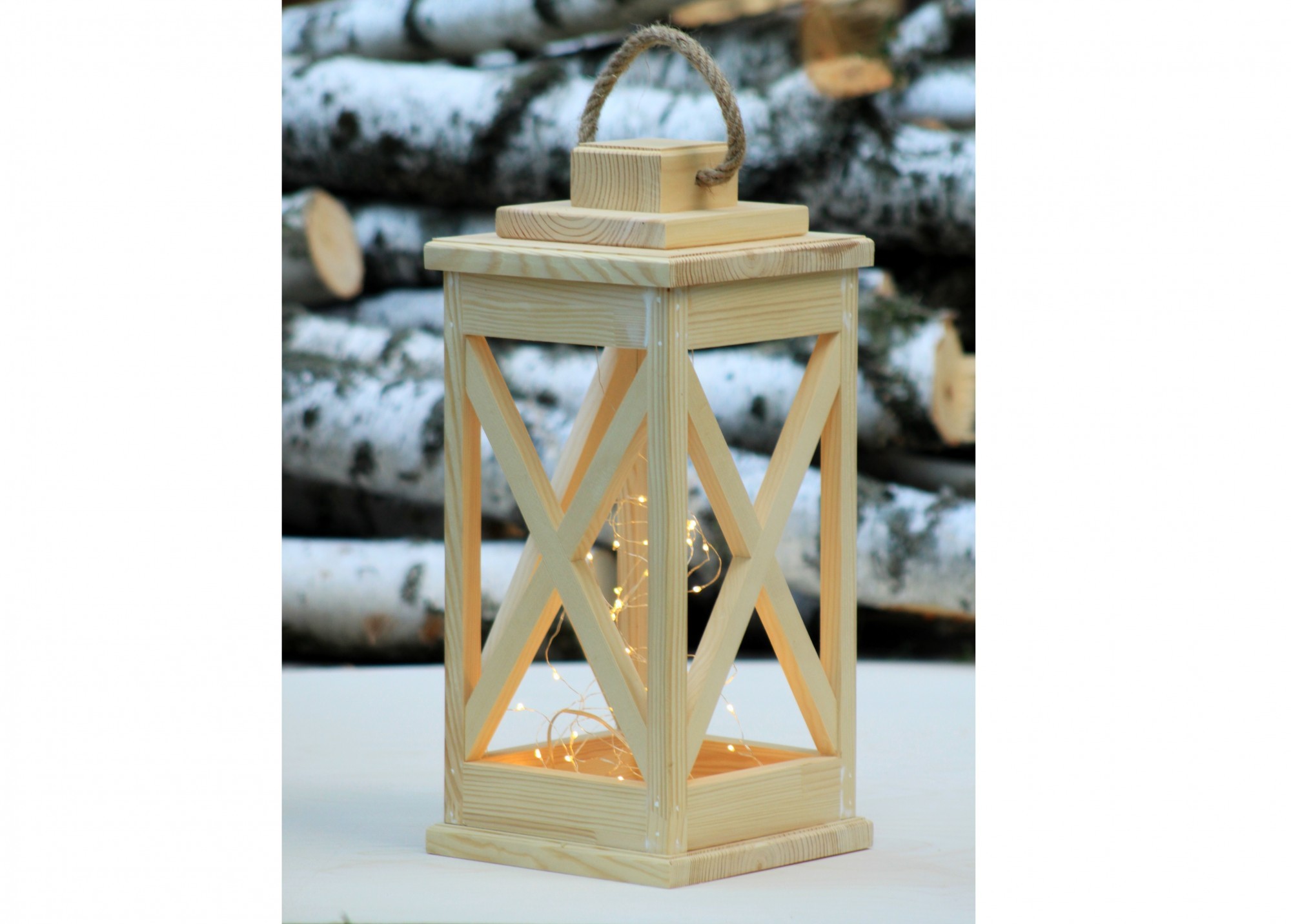 

Деревянный фонарь Decor PW 20 х 20 х 45 см натуральный