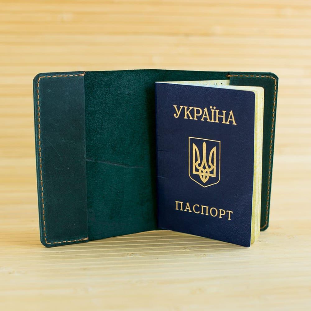 

Обложка для паспорта из натуральной кожи Citizen зеленая
