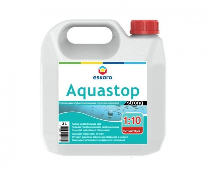 

Грунтовка-концентрат Eskaro Aquastop Strong Укрепляющая 3 л арт - U011