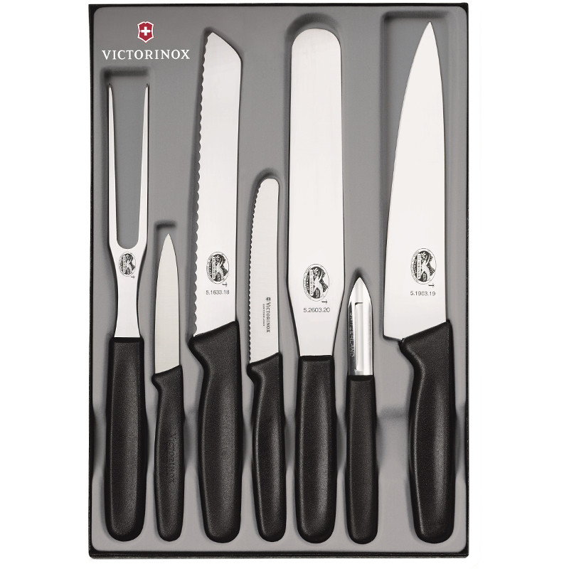 

Набор кухонных ножей Victorinox (7 предметов), черный 5.1103.7