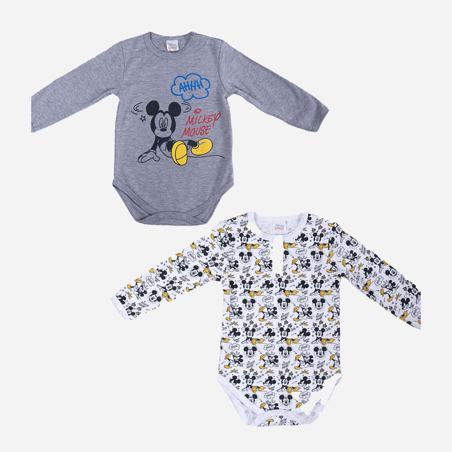 

Боди Disney Микки Маус MC18313 62-68 см 2 шт Бело-серое