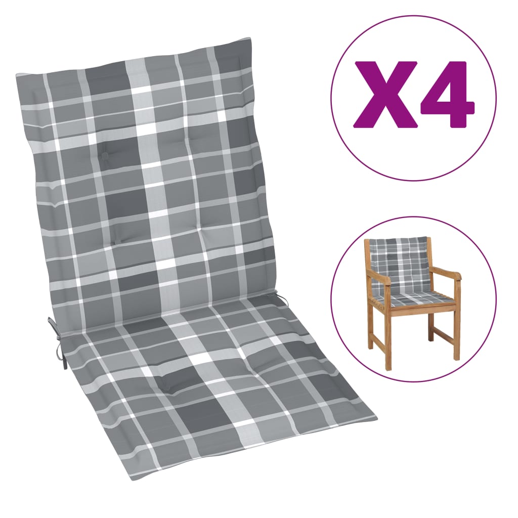 

Подушки для садового крісла Shumee 4 шт. сірий колір 100x50x4 см